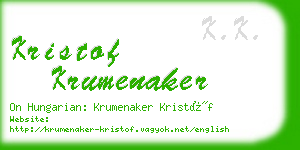 kristof krumenaker business card
